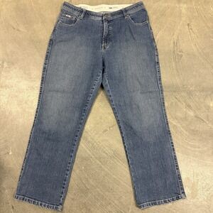 Lee Comfort  Waistband Stretch jeans Women's 16‎ Short Denim Medium Wash  Cotton